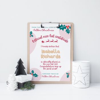 Personalised Nice List Certificate, 2 of 5