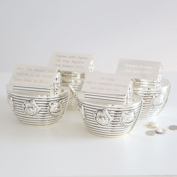 Personalised Silver Plated Noah's Ark Money Box, 2 of 6