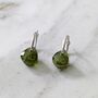 Peridot Teardrop August Birthstone Earrings, Silver, thumbnail 1 of 5