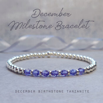 December Birthstone Bracelet Blue Zircon Or Tanzanite, 7 of 10
