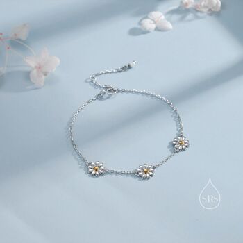 Daisy Flower Trio Bracelet, 2 of 10