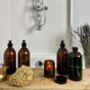 Amber Glass Bottles Bathroom Set, thumbnail 1 of 6