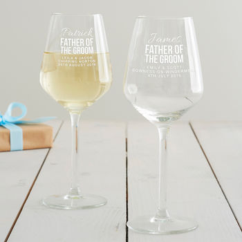 Personalised Father Of The Groom Wedding Glass, 6 of 10
