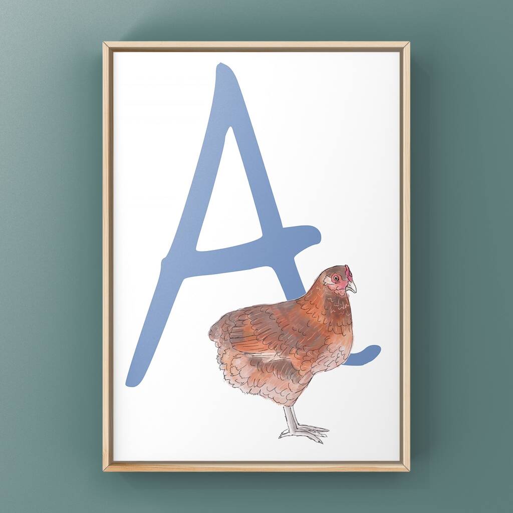 Chicken Alphabet Art Print By Rebekah Marshall Artist & Illustrator