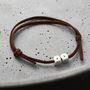 Personalised Men’s Silver Cube Leather Bracelet, thumbnail 4 of 12