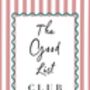 A4 Christmas Art Print, The Good List Club Pink Stripes, thumbnail 5 of 5