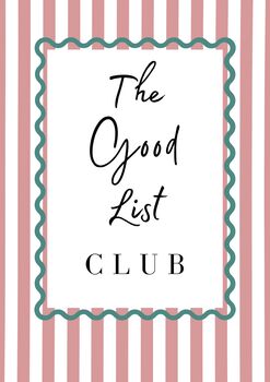 A4 Christmas Art Print, The Good List Club Pink Stripes, 5 of 5