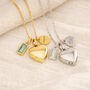 Personalised Engraved Heart Cremation Necklace With Birthstone, thumbnail 5 of 11