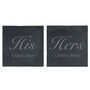 Personalised His And Hers Slate Coaster Set, thumbnail 3 of 3