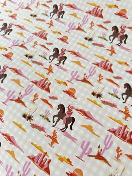 Wild West Pink Cowgirl Collection Wrapping Paper, 6 of 11