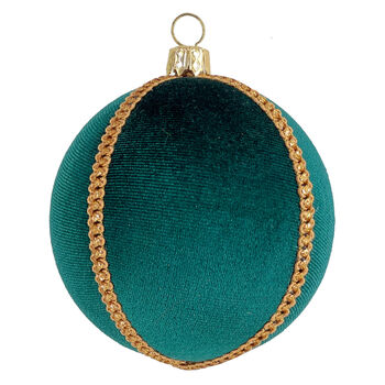Emerald Crown Upcycled Saree Bauble, 2 of 2