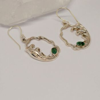 Emerald Sterling Silver Earrings, 5 of 8