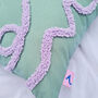 Mint And Lilac Punch Needle Tufted Handmade Cushion, thumbnail 3 of 4