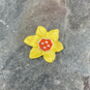 Daffodil Yellow Flower Brooch With Orange Centre, thumbnail 1 of 4