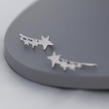 Sterling Silver Shooting Star Crawler Earrings, 2 of 11