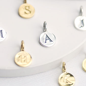 Sterling Silver Initial Letter Disc Charms, 2 of 4