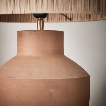 Buckland Terracotta Table Lamp With Raffia Shade, 5 of 7