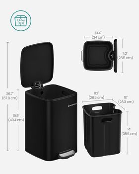 Steel Trash Can Pedal Bin With Soft Close Lid, 7 of 9