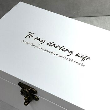 Personalised White Wooden Jewellery Box, 4 of 6
