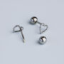 Sterling Silver Screw Back Heart Stud Earrings, thumbnail 3 of 5