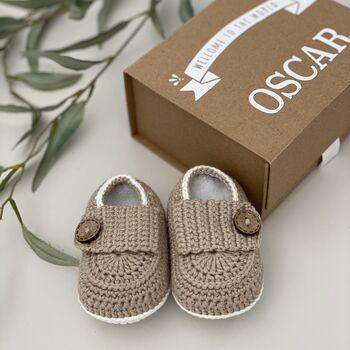 Hand Crochet Bamboo Baby Shoes, 2 of 5