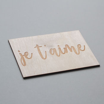 'Je T'aime' Wooden Valentine's Card, 3 of 4