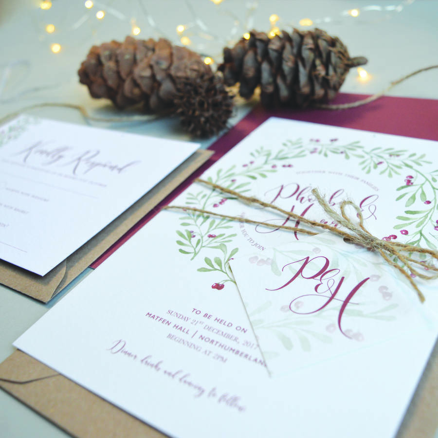 Christmas Wedding Invitation By Amanda Michelle Design