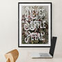 Never Settle Petal Quote Typography Floral Wall Art, thumbnail 1 of 4