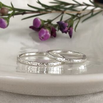 Silver Textured Slim Ring, 8 of 10