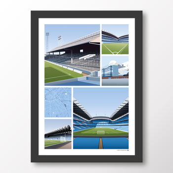Manchester City Views Of Maine Road And Etihad Poster, 7 of 7