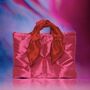 Small Italian Fuchsia Tote Handbag Womens Gift, thumbnail 2 of 4