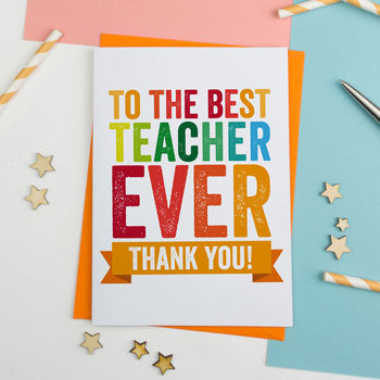 Thank You Teacher Card Different Colours Available, 2 of 3