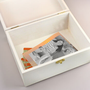 Personalised Gold Heart White Memory Box, 4 of 5
