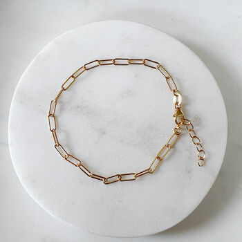 Gold Plated Sterling Silver Paperclip Bracelet, 2 of 5