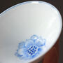 Blue White Porcelain Cup Set Of Two Peony, thumbnail 2 of 4