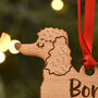 Poodle Personalised Dog Wooden Christmas Decoration, thumbnail 4 of 7