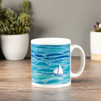 'Sailing Away' Caribbean Ocean Mug, 4 of 9