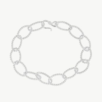 Twisted Elliptical Hoops Silver Bracelet, 2 of 3