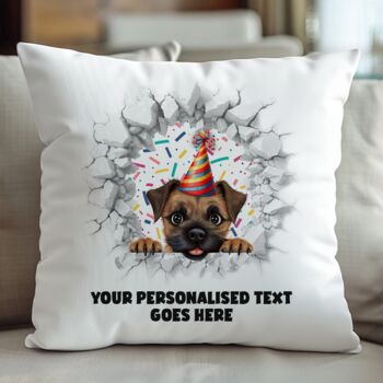 Personalised Border Terrier Birthday Break Through Dog, 5 of 8