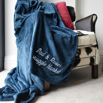 Personalised Blue Soft Snuggle Blanket, 2 of 7