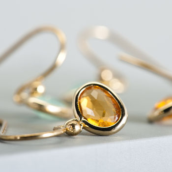 Gold Plated Ellipse Drop Earrings, 3 of 9