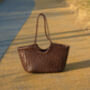 Hand Woven Genuine Leather Shopping Bag, thumbnail 8 of 12