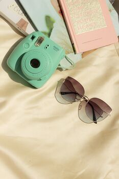 Blue Brown Gradient Tint Butterfly Cat Eye Sunglasses, 5 of 6