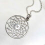 Sterling Silver Mandala Pendant Necklace, thumbnail 3 of 5