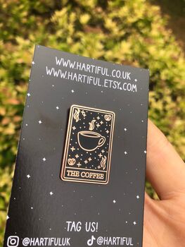 The Coffee Tarot Card Enamel Pin, 7 of 9