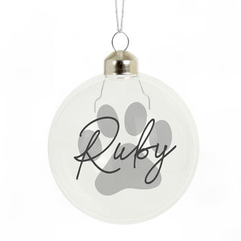 Personalised Paw Print Glass Bauble, 4 of 4