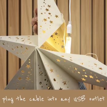 Large Neutral Paper Star Lantern, 10 of 10