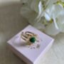 Gold Adjustable Sun Ring Emerald Green, thumbnail 4 of 6