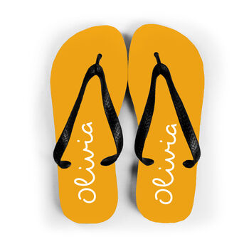 Personalised Yellow Summer Style Flip Flops, 6 of 6