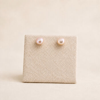 5mm Sterling Silver Pink Pearl Stud Earrings, 4 of 9